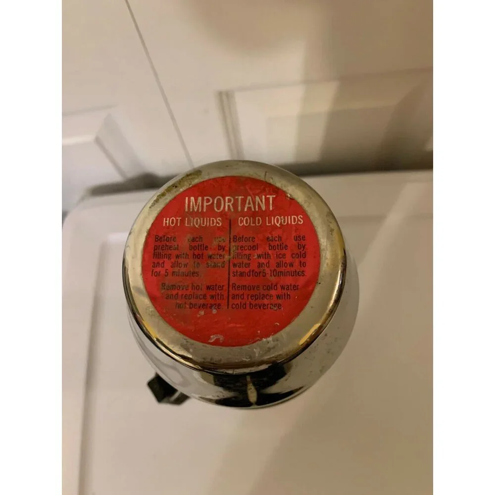 Vintage UNO-VAC Thermos‎ Stainless Steel Vacuum Bottle 1 QT